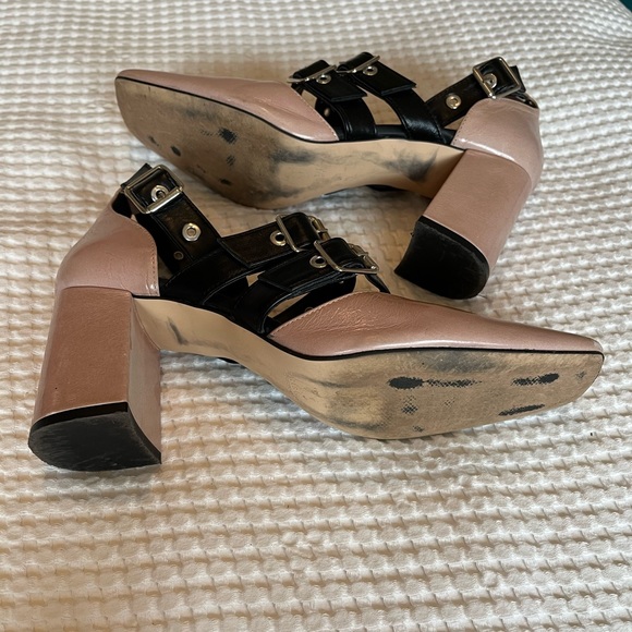 Zara || Black Blush Ballerina Square Toe Block Heel - Picture 3 of 7